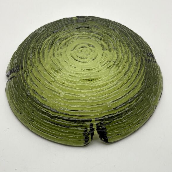 Vintage 1960's Anchor Hocking Soreno Birds Nest Ashtray Green 6 1/2" - Picture 3 of 3